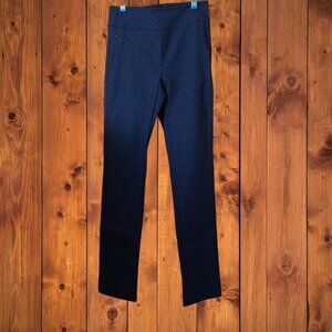 Margaret M Slimming Pant Women's Small Blue Jacquard Pull On Stretch Office